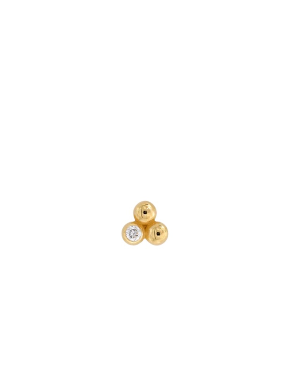 Threaded Gold Trio Stud Earring with Diamond